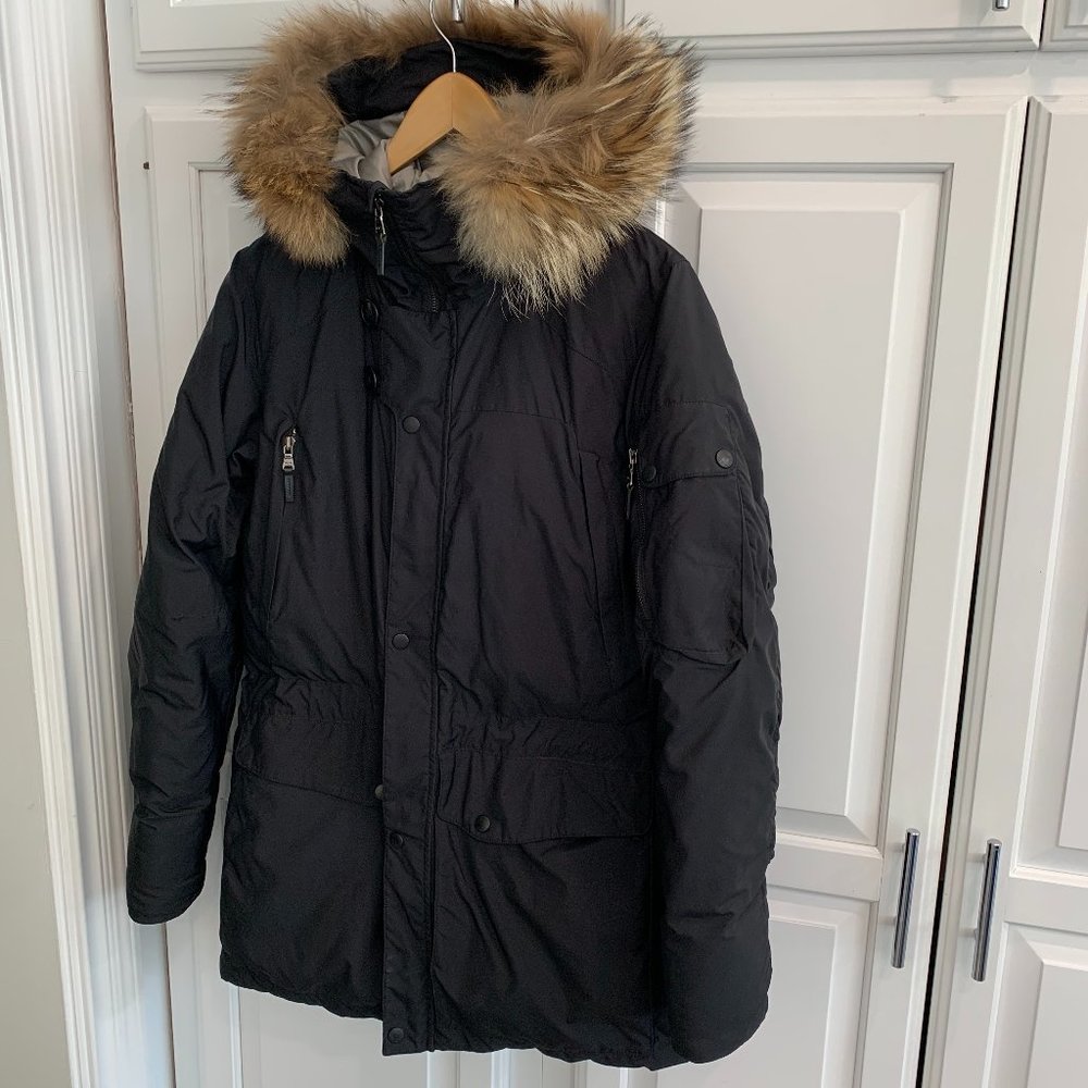 RLX by Ralph Lauren Women's Down Winter Jacket with Coyote Fur Trimmed Hood